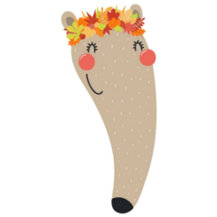 Cute Anteater Face In Autumn Leaves Sticker