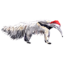 Cute Anteater In Santas Hat Sticker