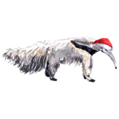 Cute Anteater In Santas Hat Sticker