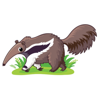 Cute Anteater On A Green Meadow Sticker