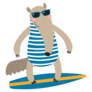 Cute Anteater Surfing Sticker