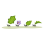 Cute Ants Carrying Green Leaves Sticker