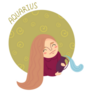 Cute  Aquarius Girl Illustration Sticker