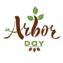 Cute Arbor Day Calligraphy Sticker