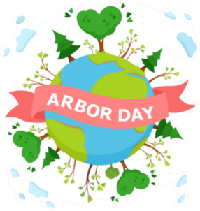 Cute Arbor Day Globe Sticker