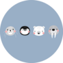 Cute Arctic Animals Illustration With Penguin Sticker