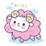 Cute Aries Cartoon Doodle Zodiac Sticker