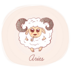 Cute Aries Cartoon Sticker