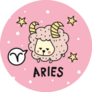 Cute Aries Horoscope Cartoon Pink Sticker