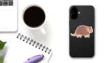 Cute Armadillo Cartoon Sticker on a Phone (New) example
