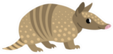 Cute Armadillo Smiling Cheerful With Pink Nose Sticker