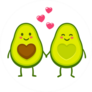 Cute Avocado Couple Holding Hands Sticker