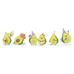 Cute Avocado Party Characters Sticker 