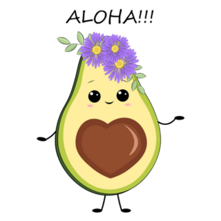 Cute Avocado Saying Aloha Hawaiian Sticker