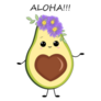 Cute Avocado Saying Aloha Hawaiian Sticker