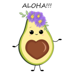 Cute Avocado Saying Aloha Hawaiian Sticker