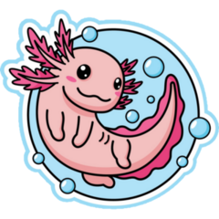 Cute Axolotl Bubble Sticker