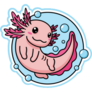 Cute Axolotl Bubble Sticker