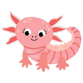 Cute Axolotl Character Sticker