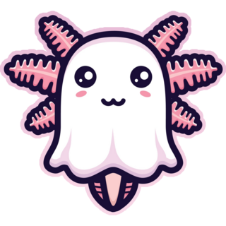 Cute Axolotl Ghost Sticker
