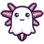 Cute Axolotl Ghost Sticker
