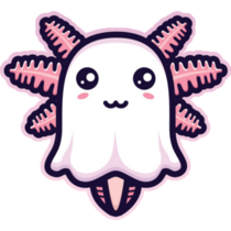Cute Axolotl Ghost Sticker