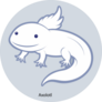 Cute Axolotl Labeled Sticker