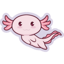 Cute Axolotl On Purple Sticker