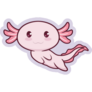 Cute Axolotl On Purple Sticker