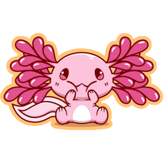 Cute Axolotl Yellow Sticker