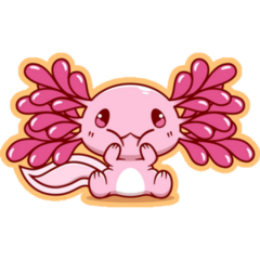 Cute Axolotl Yellow Sticker