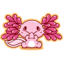 Cute Axolotl Yellow Sticker