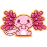 Cute Axolotl Yellow Sticker