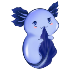 Cute Baby Axolotl Blue Sticker