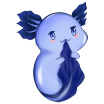 Cute Baby Axolotl Blue Sticker