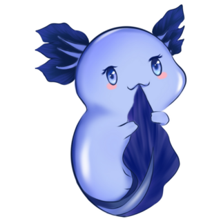 Cute Baby Axolotl Blue Sticker