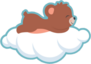 Cute Baby Bear Cub Sleeping On A Cloud Sticker