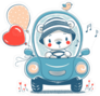 Cute Baby Bear Driving Sticker