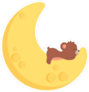 Cute Baby Bear Sleeping On Moon Sticker