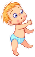 Cute Baby Boy Walking Sticker