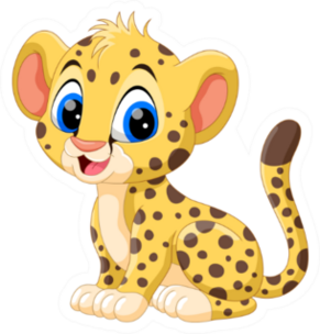 Cute Baby Cheetah Cartoon Sticker
