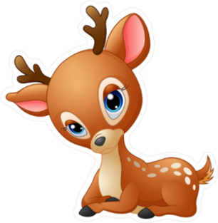Cute Baby Deer Cartoon Sticker