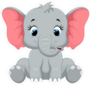 Cute Baby Elephant Sitting Sticker