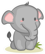 Cute Baby Elephant Sticker