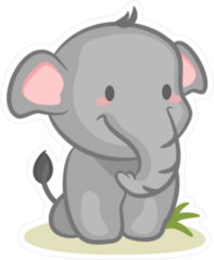 Cute Baby Elephant Sticker
