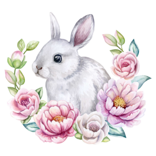 Cute Baby Flower Bunny Sticker