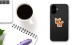 Cute Baby Moose Cartoon Sticker on a Phone (New) example