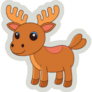 Cute Baby Moose Cartoon Sticker