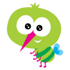 Cute Baby Mosquito Cartoon Sticker