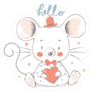 Cute Baby Mouse Cartoon Sticker